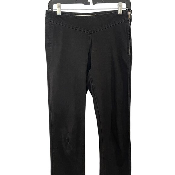 French Connection Denim 72 Women Skin Tight Jeans Side Zipper Black Grunge‎ Goth - Picture 2 of 9